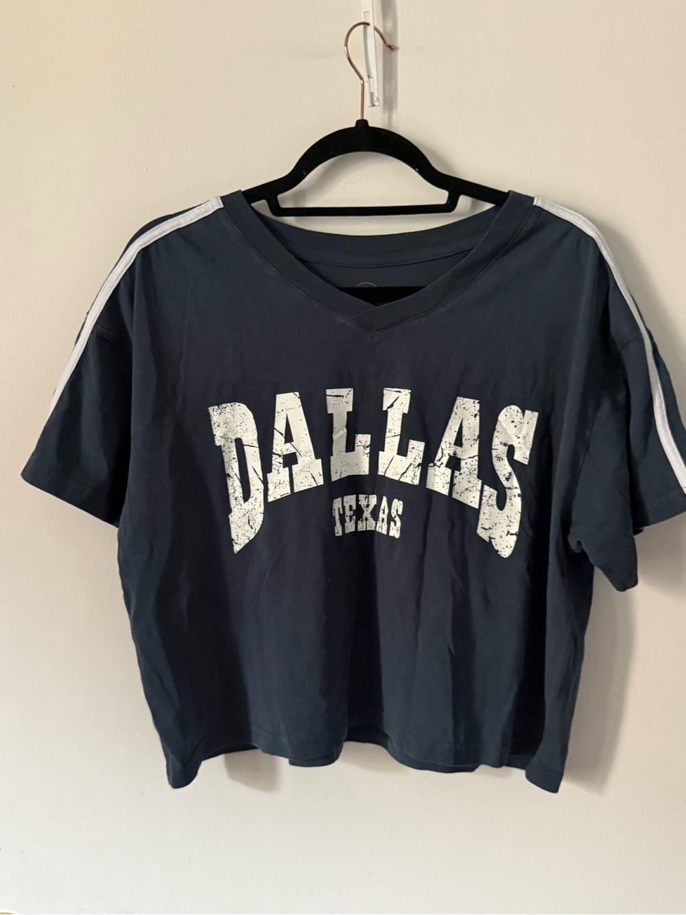 Dallas Texas Graphic Tee - Navy with White Lettering